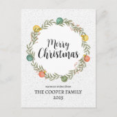 Joyeux Noël Festif Wreath Carte postale (Devant)