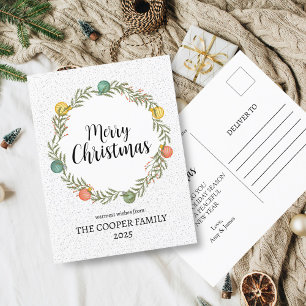 Joyeux Noël Festif Wreath Carte postale