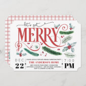 Joyeux Noël Fête Invitation (Devant / Derrière)