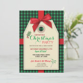 Joyeux Noël fête Tag Bow Tag Invitation de Noël (Debout devant)