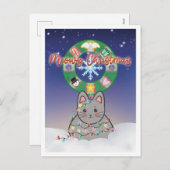 Joyeux Noël Fêtes Chat Carte de vœux (Devant / Derrière)