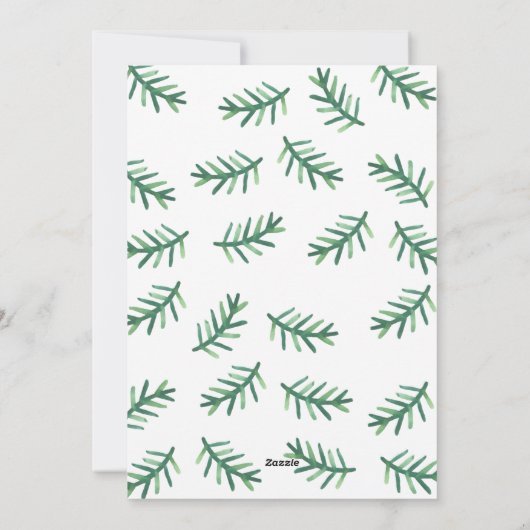 Joyeux Noël Feuillage Peint | Carte de Noël (Dos)