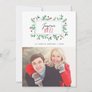 Joyeux Noël Feuillage Peint | Carte de Noël Feestdagenkaart