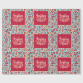 Joyeux Noel fFrench Merry Kerstmis figines Cadeaupapier (Vlak)