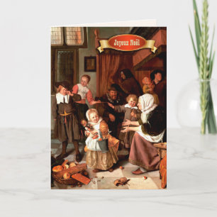 Joyeux Noël. Fijne Kunst Kerstmis Kaart in het Fra