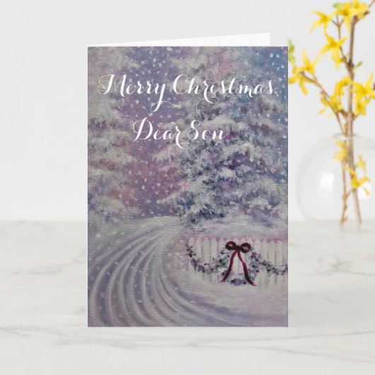 Joyeux Noël fils / carte de vacances (Fleur jaune)