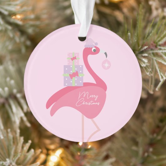 Joyeux Noël Flamant Rose Pastel Violet (Arbre)