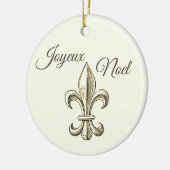 Joyeux Noel Fleur de lis Kerstmis Keramisch Ornament (Links)