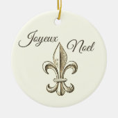 Joyeux Noel Fleur de lis Ornement de Noël (Devant)