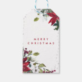 Joyeux Noël fleuri hiver étiquettes cadeaux (Devant)