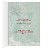 Joyeux Noël fleurs d'hiver renards carte de vacanc (Intérieur (Droit))