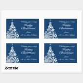 Joyeux Noël flocon de neige cadeau arbre étiquette (Feuille)