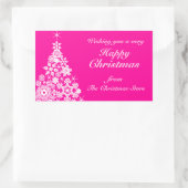 Joyeux Noël flocon de neige cadeau étiquette rose (Sac)