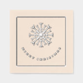 Joyeux Noël flocon de neige chic argent (Recto)