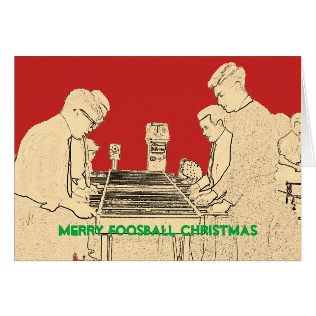 Joyeux Noël Foosball Photo Art Fuzboll Vintage (Devant horizontal)