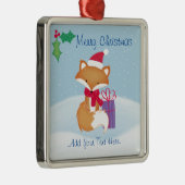 Joyeux Noël Fox céramique ornement (Droite)