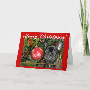 Joyeux Noël Français Bulldog Carte de voeux