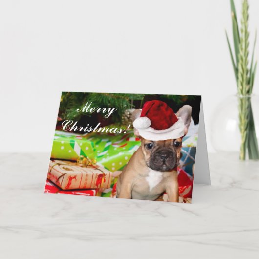 Joyeux Noël Français Bulldog Carte de voeux (Devant)