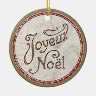 Joyeux Noel Frans Chic Merry Christmas Shabby Keramisch Ornament