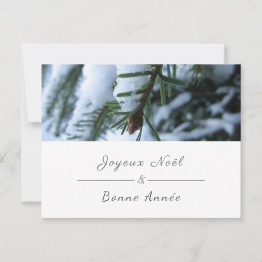 Joyeux Noël, Frans Kerstmis & Nieuwjaar, kerstboom Feestdagenkaart (Voorkant)