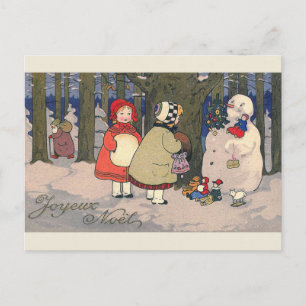 "Joyeux Noel" Frans Vintage-kerstBriefkaart Feestdagenkaart