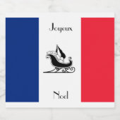 Joyeux Noel Franse vlag Kerstmis Frankrijk Sparkling Wijnetiket (Enkel label)