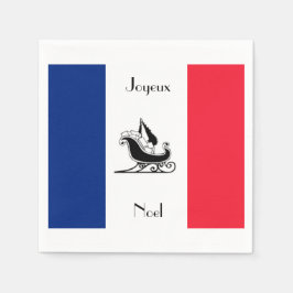 Joyeux Noel Franse vlag Kerstpapier servetten