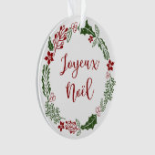 Joyeux Noël, Franstalige kerstfeestdag Ornament (voorkant)