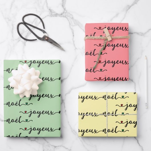 Joyeux Noel French Design Inpakpapier Vel (Voorkant)