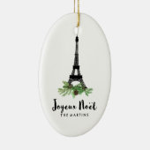 Joyeux Noel French Eiffel Tower Kerstmis Keramisch Ornament (Rechts)