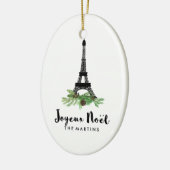 Joyeux Noel French Eiffel Tower Kerstmis Keramisch Ornament (Links)