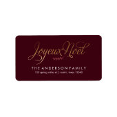 Joyeux Noel French Kerstmis Etiket (Voorkant)