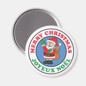 Joyeux Noel French KerstSanta Magnet Magneet (Voorkant / Achterkant)