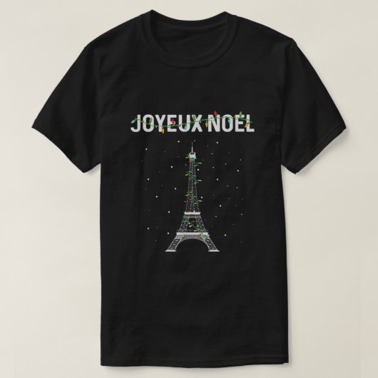Joyeux Noel French Paris Eiffel Tower kerst T-shirt (Design voorkant)