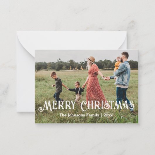 joyeux Noël fun chic script photo carte de vacance (Devant)