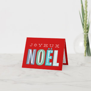 Joyeux Noel funky Red chic kerst Feestdagen Kaart