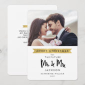Joyeux Noël | Future M. et Mme. Carte de vœux phot (Devant / Derrière)