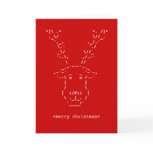 Joyeux Noël Geek Reindeer ASCII Carte d'art