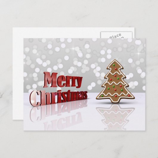 Joyeux Noël Gingerbread Arbre Carte postale (Devant / Derrière)