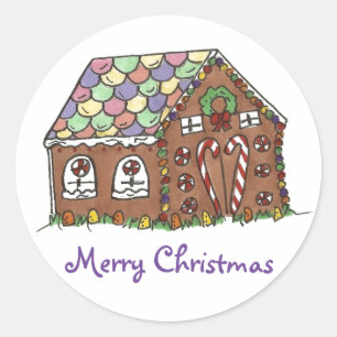 Joyeux Noël Gingerbread Maison Stickers Noël