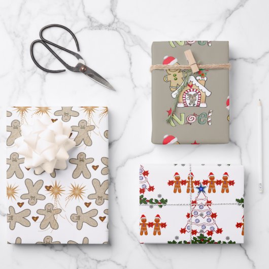 Joyeux Noël Gingerpain Enveloppement Feuilles de p (Recto)