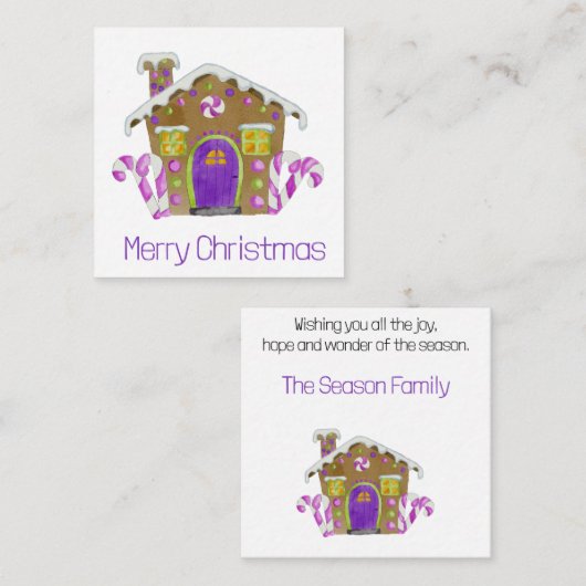 Joyeux Noël Gingpain maison Enclôture Carte (Devant / Derrière)