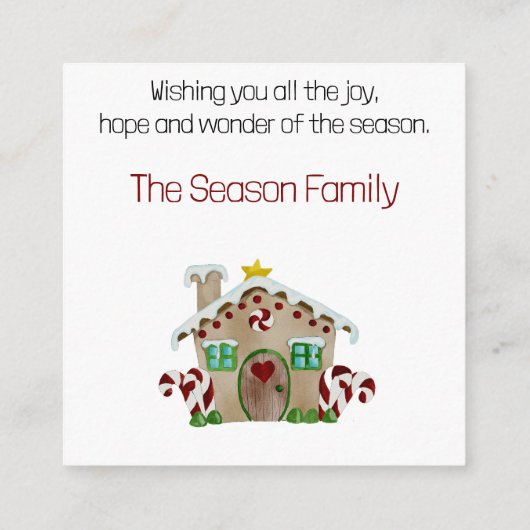 Joyeux Noël Gingpain maison Enclôture Carte (Dos)