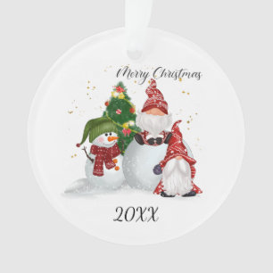 Joyeux Noël Gnomes Bonhomme de neige