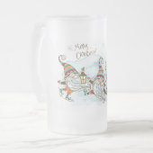 Joyeux Noël Gnomes de verre givrée Beer Mug (Devant gauche)