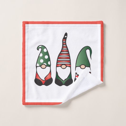 Joyeux Noël Gnomes Rouge (Gant de toilette)