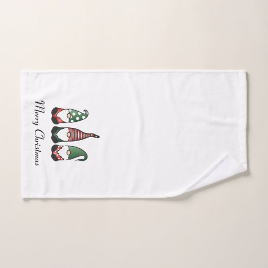 Joyeux Noël Gnomes Rouge (Serviette à main)
