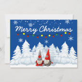 Joyeux Noël Gnomes Snowy Trees Carte de vacances (Devant)