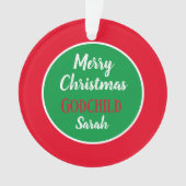 Joyeux Noël Godchild ornement personnalisé (devant)