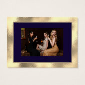 Joyeux Noël Gold Blue Navy Photo Snowflakes (Dos)